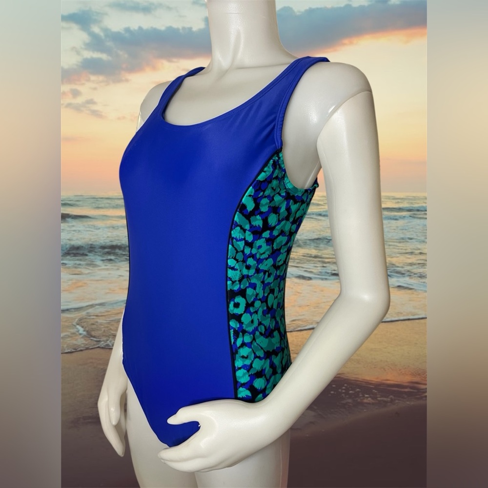 Catalina Blue and Green One Piece Swimsuit